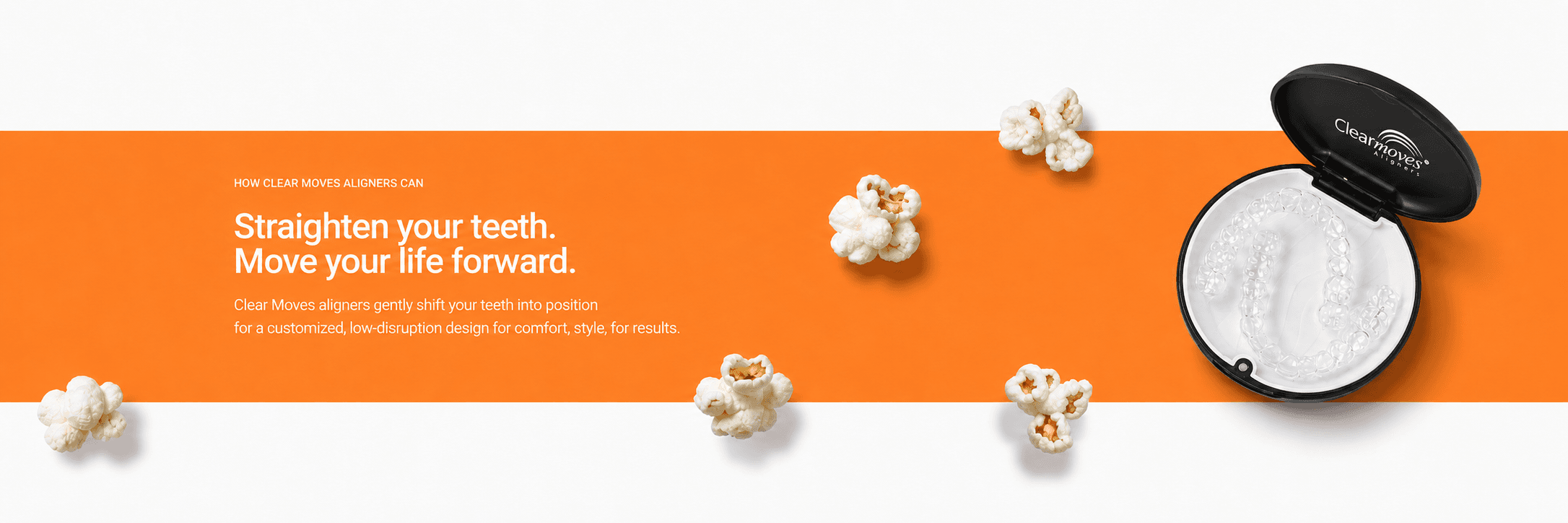 Clear aligners case with orange branding